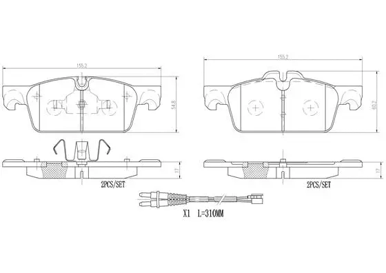 P61112N BREMBO Комплект тормозных колодок, дисковый тормоз (фото 1)