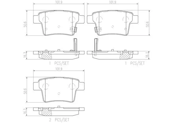 P66002N BREMBO Комплект тормозных колодок, дисковый тормоз (фото 1)