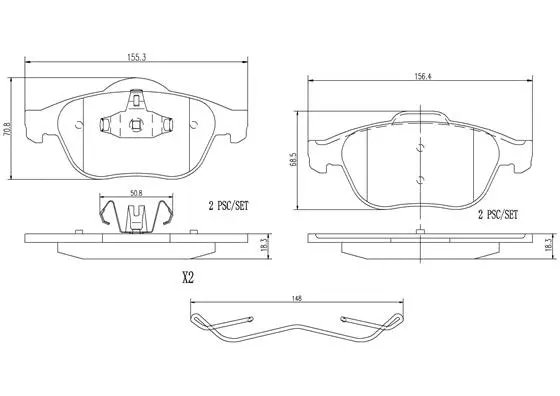 P68040N BREMBO Комплект тормозных колодок, дисковый тормоз (фото 1)