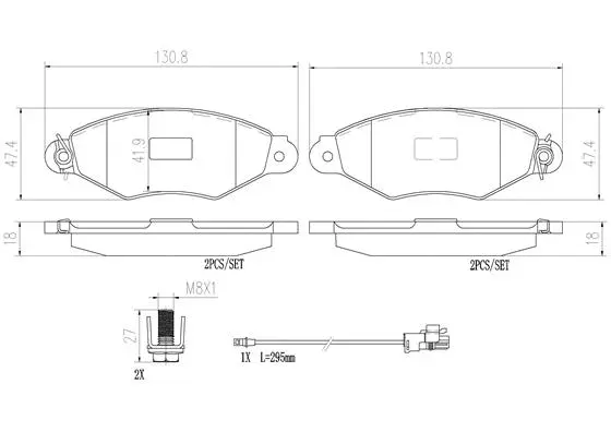 P68042N BREMBO Комплект тормозных колодок, дисковый тормоз (фото 1)