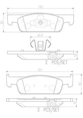 P68059N BREMBO Комплект тормозных колодок, дисковый тормоз (фото 1)