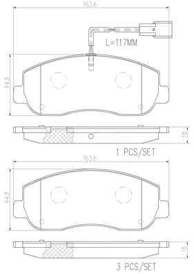 P68062N BREMBO Комплект тормозных колодок, дисковый тормоз (фото 1)