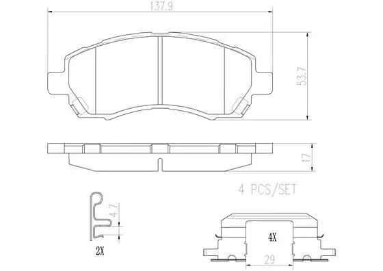 P78009N BREMBO Комплект тормозных колодок, дисковый тормоз (фото 1)