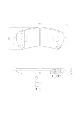 P79028N BREMBO Комплект тормозных колодок, дисковый тормоз (фото 1)