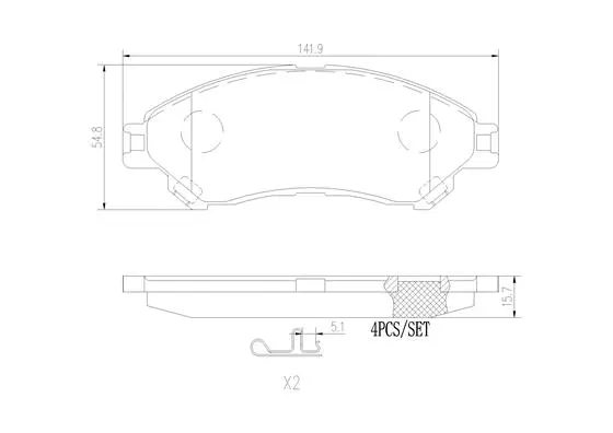 P79032N BREMBO Комплект тормозных колодок, дисковый тормоз (фото 1)