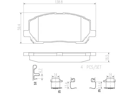 P83078N BREMBO Комплект тормозных колодок, дисковый тормоз (фото 1)