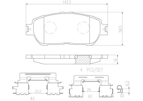 P83105N BREMBO Комплект тормозных колодок, дисковый тормоз (фото 1)