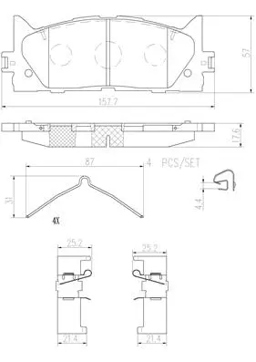 P83117N BREMBO Комплект тормозных колодок, дисковый тормоз (фото 1)