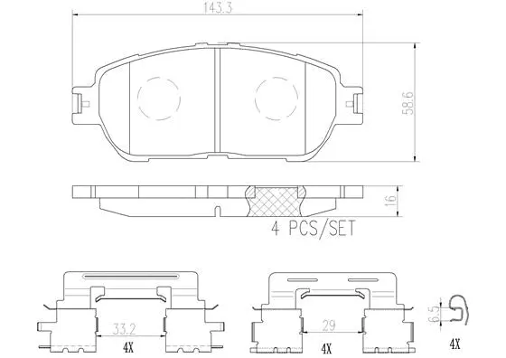 P83127N BREMBO Комплект тормозных колодок, дисковый тормоз (фото 1)