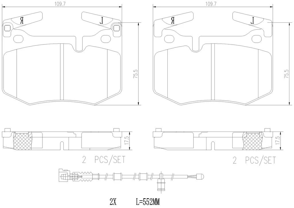 P83164N BREMBO Комплект тормозных колодок, дисковый тормоз (фото 1)