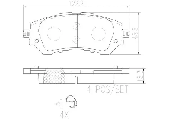 P83165N BREMBO Комплект тормозных колодок, дисковый тормоз (фото 1)