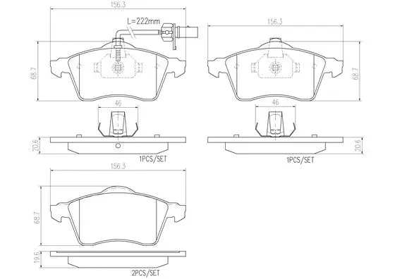 P85049N BREMBO Комплект тормозных колодок, дисковый тормоз (фото 1)