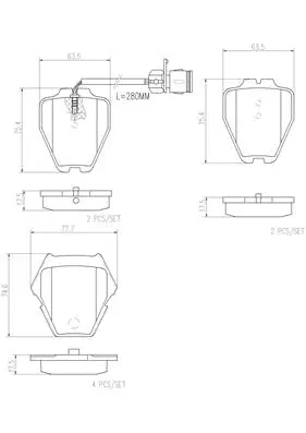 P85054N BREMBO Комплект тормозных колодок, дисковый тормоз (фото 1)