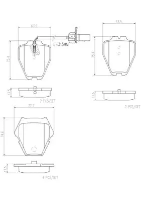 P85067N BREMBO Комплект тормозных колодок, дисковый тормоз (фото 1)