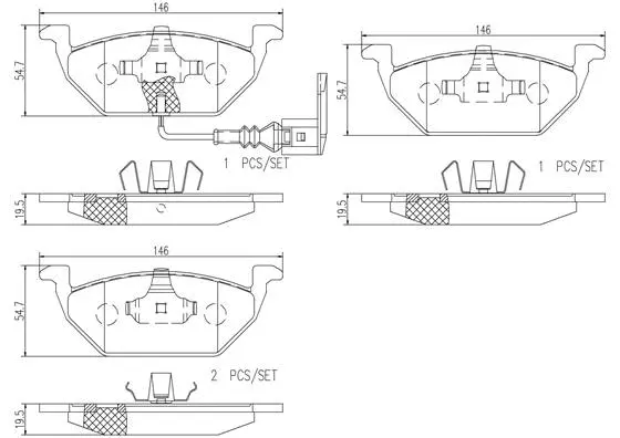 P85072N BREMBO Комплект тормозных колодок, дисковый тормоз (фото 1)