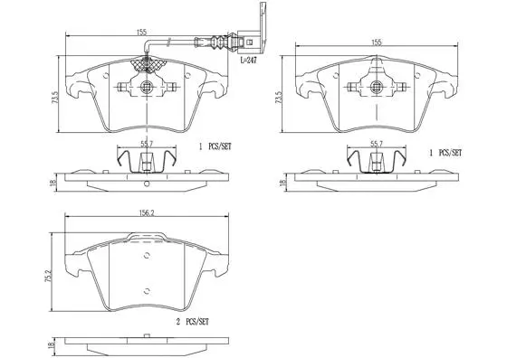 P85082N BREMBO Комплект тормозных колодок, дисковый тормоз (фото 1)