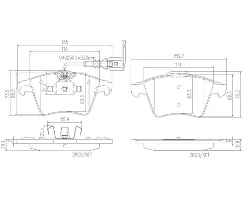 P85090N BREMBO Комплект тормозных колодок, дисковый тормоз (фото 1)