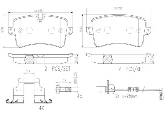 P85120N BREMBO Комплект тормозных колодок, дисковый тормоз (фото 1)