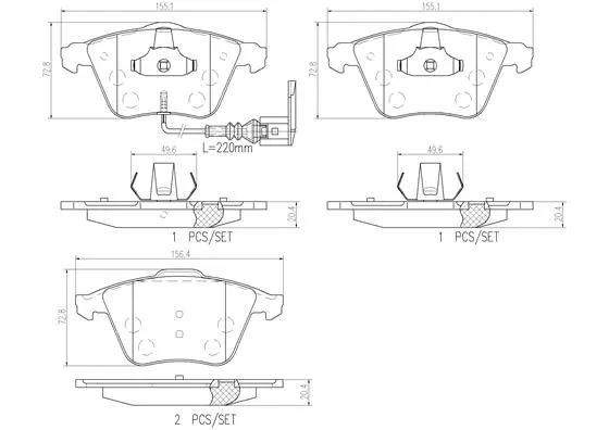 P85129N BREMBO Комплект тормозных колодок, дисковый тормоз (фото 1)