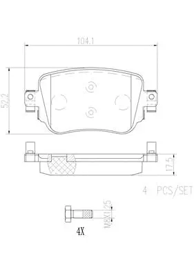 P85135N BREMBO Комплект тормозных колодок, дисковый тормоз (фото 1)