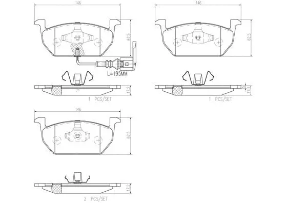 P85137N BREMBO Комплект тормозных колодок, дисковый тормоз (фото 1)