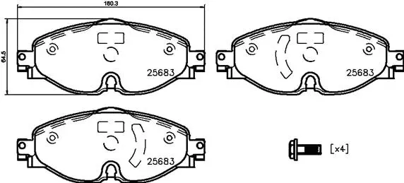 P85147N BREMBO Комплект тормозных колодок, дисковый тормоз (фото 1)