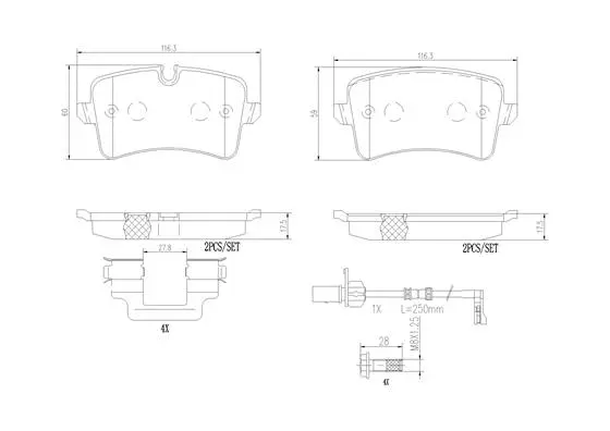 P85150N BREMBO Комплект тормозных колодок, дисковый тормоз (фото 1)