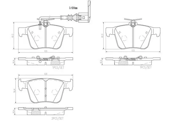 P85162N BREMBO Комплект тормозных колодок, дисковый тормоз (фото 1)