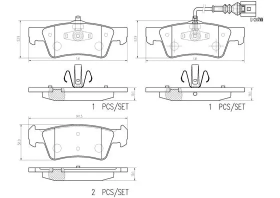 P85163N BREMBO Комплект тормозных колодок, дисковый тормоз (фото 1)