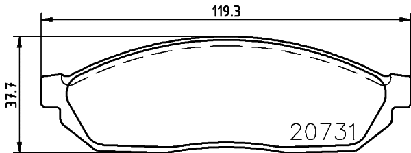 MDB1184 MINTEX Комплект тормозных колодок, дисковый тормоз (фото 1)