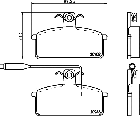 MDB1528 MINTEX Комплект тормозных колодок, дисковый тормоз (фото 1)