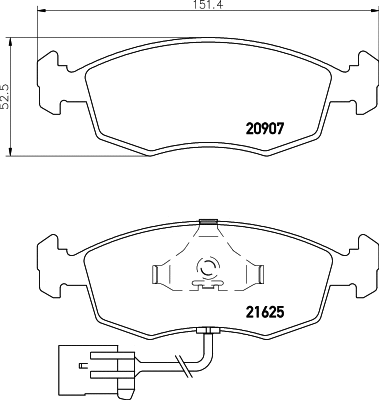MDB1641 MINTEX Комплект тормозных колодок, дисковый тормоз (фото 1)