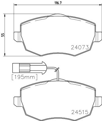 MDB2856 MINTEX Комплект тормозных колодок, дисковый тормоз (фото 1)