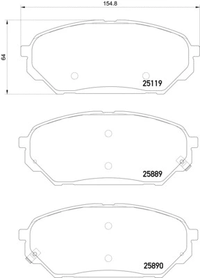 MDB3404 MINTEX Комплект тормозных колодок, дисковый тормоз (фото 1)