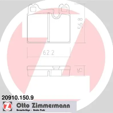 20910.150.9 ZIMMERMANN Комплект тормозных колодок, дисковый тормоз (фото 1)
