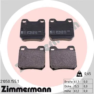 21050.155.1 ZIMMERMANN Комплект тормозных колодок, дисковый тормоз (фото 1)