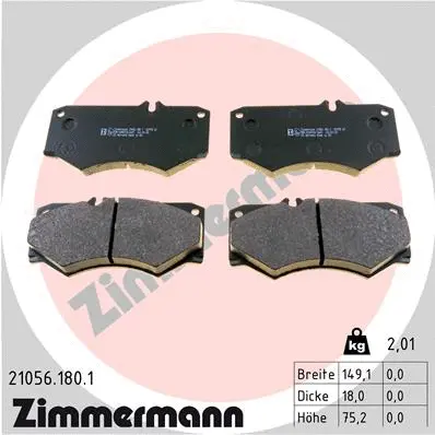 21056.180.1 ZIMMERMANN Комплект тормозных колодок, дисковый тормоз (фото 1)