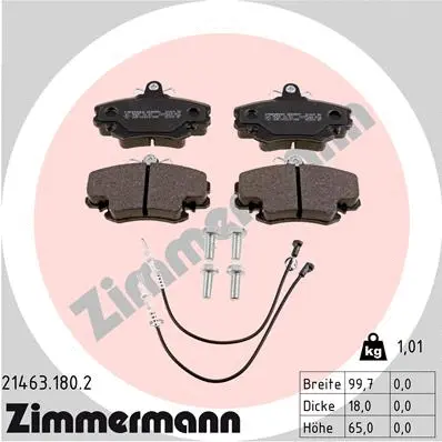 21463.180.2 ZIMMERMANN Комплект тормозных колодок, дисковый тормоз (фото 1)