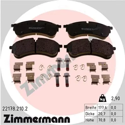 22178.210.2 ZIMMERMANN Комплект тормозных колодок, дисковый тормоз (фото 1)