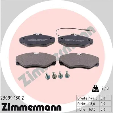 23099.180.2 ZIMMERMANN Комплект тормозных колодок, дисковый тормоз (фото 1)