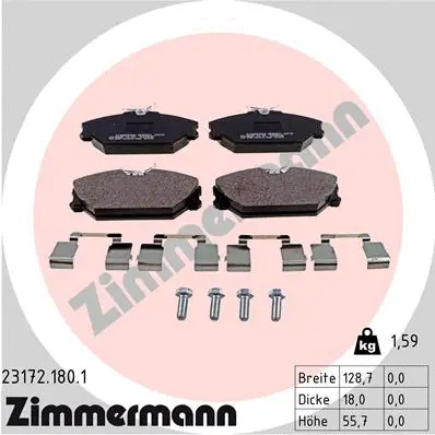 23172.180.1 ZIMMERMANN Комплект тормозных колодок, дисковый тормоз (фото 1)