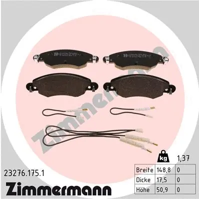 23276.175.1 ZIMMERMANN Комплект тормозных колодок, дисковый тормоз (фото 1)