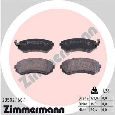 23502.160.1 ZIMMERMANN Комплект тормозных колодок, дисковый тормоз (фото 1)