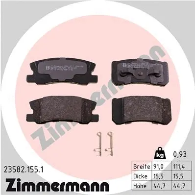 23582.155.1 ZIMMERMANN Комплект тормозных колодок, дисковый тормоз (фото 1)