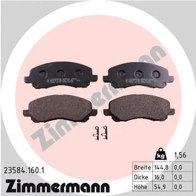23584.160.1 ZIMMERMANN Комплект тормозных колодок, дисковый тормоз (фото 1)