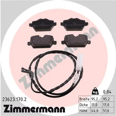 23623.170.2 ZIMMERMANN Комплект тормозных колодок, дисковый тормоз (фото 1)