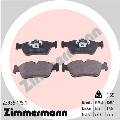 23935.175.1 ZIMMERMANN Комплект тормозных колодок, дисковый тормоз (фото 1)