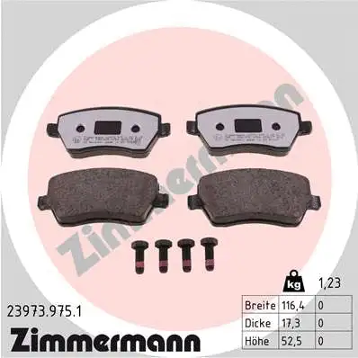23973.975.1 ZIMMERMANN Комплект тормозных колодок, дисковый тормоз (фото 1)