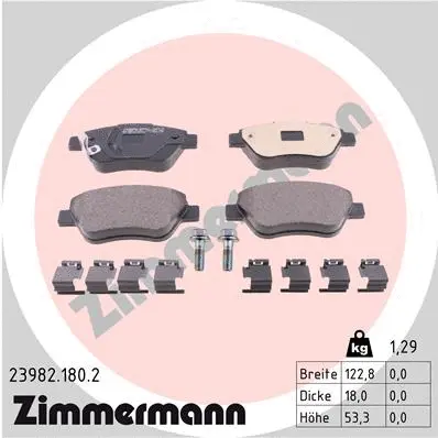 23982.180.2 ZIMMERMANN Комплект тормозных колодок, дисковый тормоз (фото 1)
