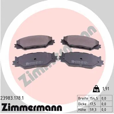 23983.178.1 ZIMMERMANN Комплект тормозных колодок, дисковый тормоз (фото 1)